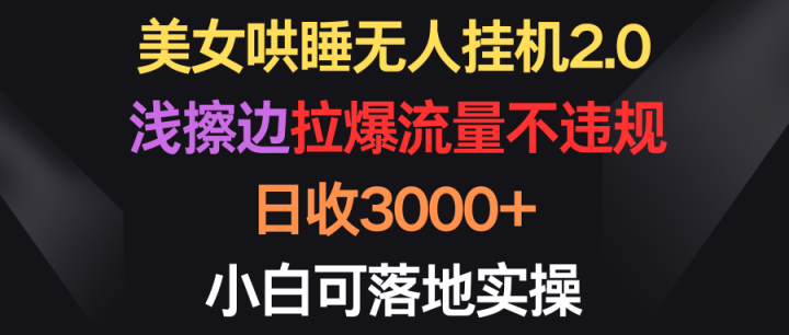 美女哄睡无人挂机2.0，浅擦边拉爆流量不违规，日收3000+，小白可落地实操-风向旗