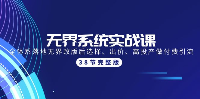 无界系统实战课：全体系落地无界改版后选择、出价、高投产做付费引流-38节-风向旗