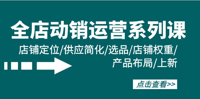 全店·动销运营系列课：店铺定位/供应简化/选品/店铺权重/产品布局/上新-风向旗