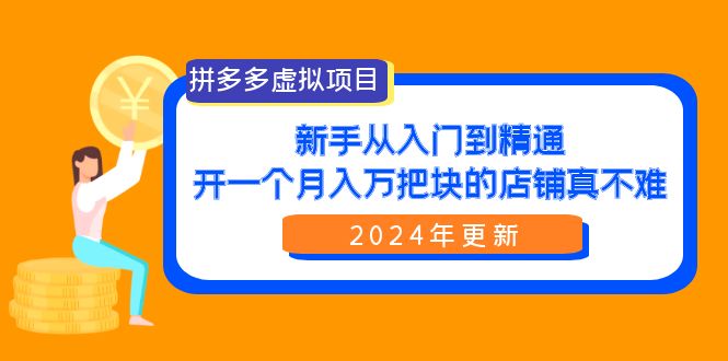 拼多多虚拟项目：入门到精通，开一个月入万把块的店铺 真不难（24年更新）-风向旗