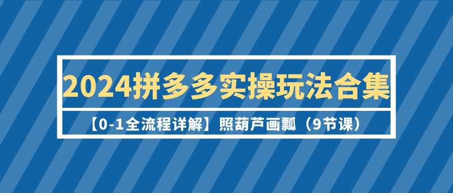 2024拼多多实操玩法合集【0-1全流程详解】照葫芦画瓢（9节课）-风向旗