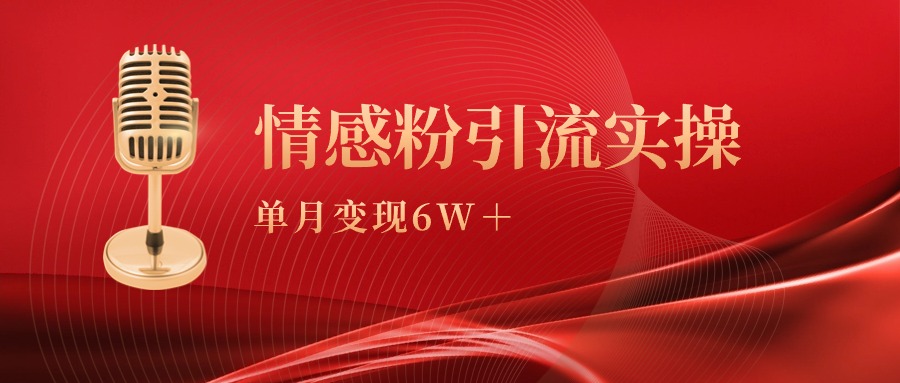 单月变现6w+，情感粉引流变现实操课-风向旗