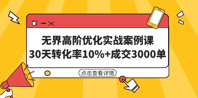 无界高阶优化案例课，30天转化率10%+成交3000单（8节课）-风向旗