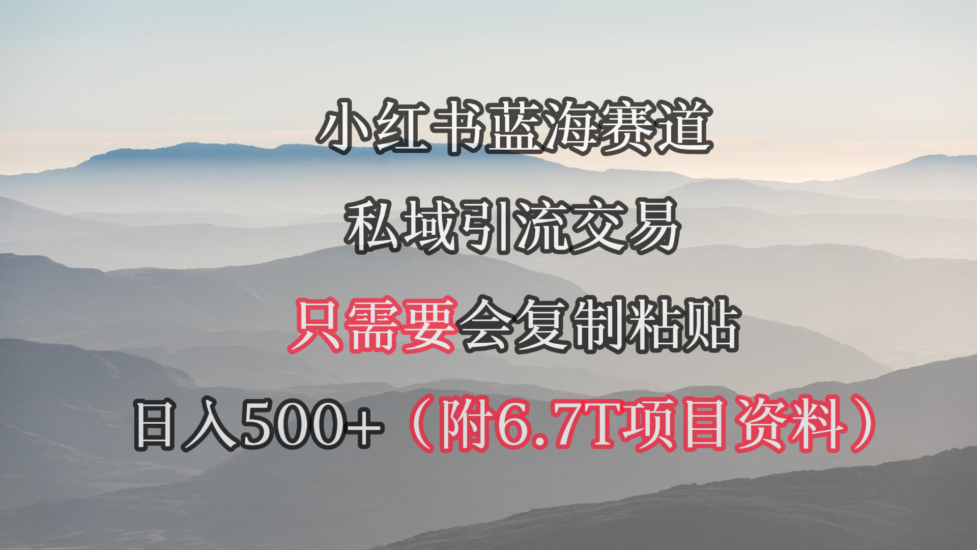 小红书短剧赛道，私域引流交易，会复制粘贴，日入500+（附6.7T短剧资源）-风向旗