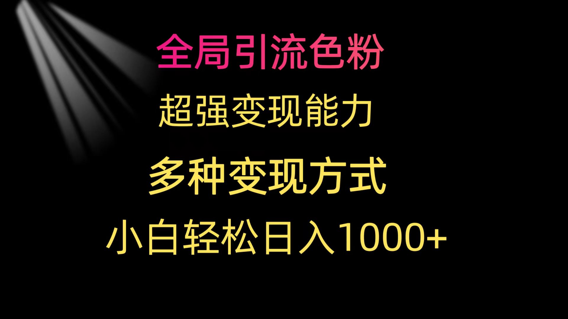 全局引流色粉 超强变现能力 多种变现方式 小白轻松日入1000+-风向旗