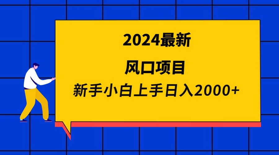 2024最新风口项目 新手小白日入2000+-风向旗